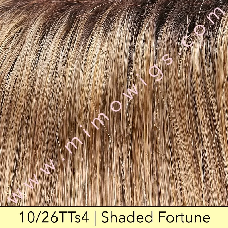 Excluded / 10/26TTs4 • SHADED FORTUNE | Med Gold Blonde Blend with Light Gold Blonde Tips, Shaded with Dark Brown / Average