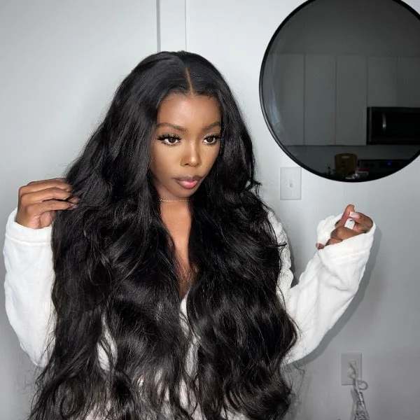 OQHAIR Body Wave Hair Wear & Go Glueless Wigs 4x6 Pre Cut HD Lace Closure Wigs With Pre Plucked Nautral Hairline