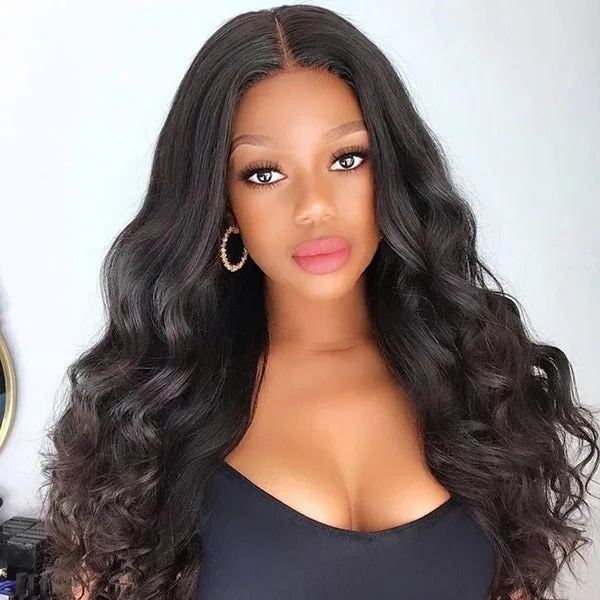 OQHAIR Body Wave Hair Wear & Go Glueless Wigs 4x6 Pre Cut HD Lace Closure Wigs With Pre Plucked Nautral Hairline