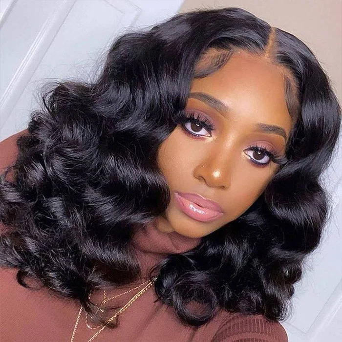 Ready To Wear Glueless Wig Pre-plucked 5x5 HD Lace Closure Wig With Bleached Knots Loose Deep Bob Wig Glueless Wigs