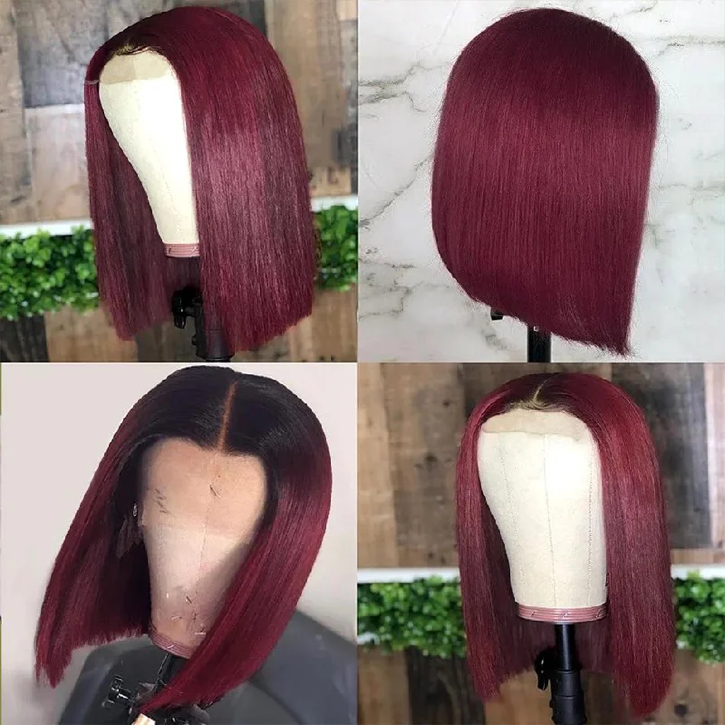 Withme Hair T1b/99J Color Bob Wig Silky Wig Straight