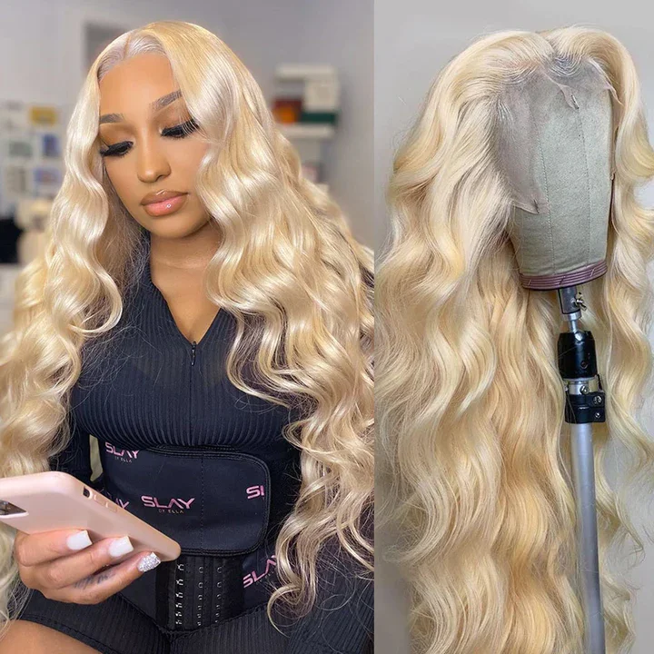 613 Blonde Lace Front Wig Human Hair 4x4 Body Wave Lace Front Wigs Human Hair Pre Plucked with Baby Hair 150% Density 26 inch