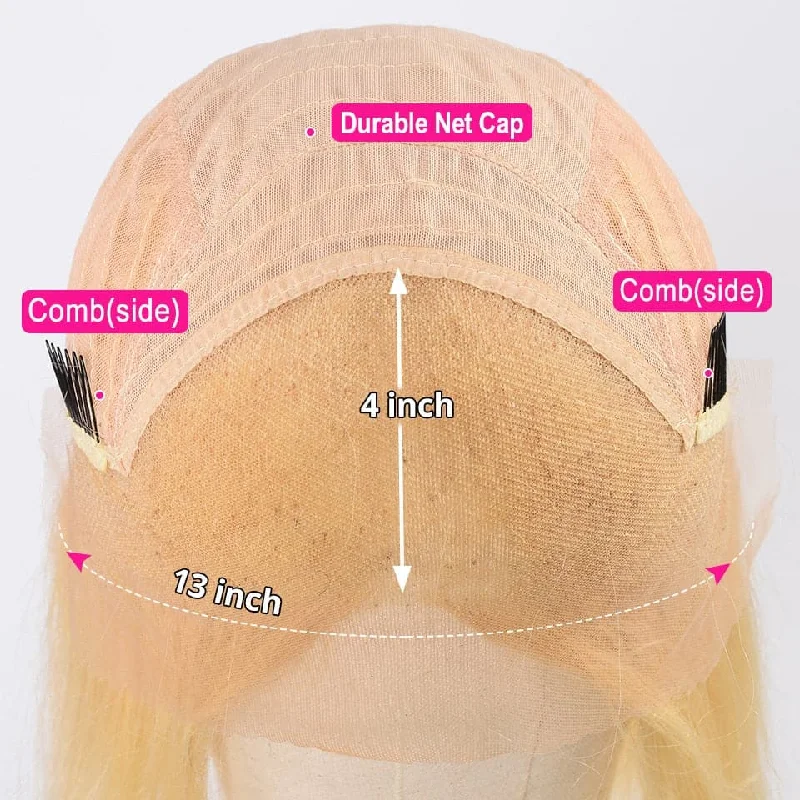 613 Blonde Lace Front Wig Human Hair 4x4 Body Wave Lace Front Wigs Human Hair Pre Plucked with Baby Hair 150% Density 26 inch