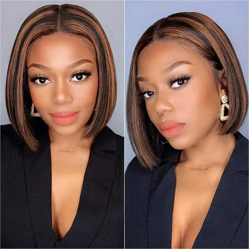 Alibonnie 1B/30 Piano Color Highlight Bob Wig 4x4/13x4 Lace Straight Bob Wigs Daily Party Use