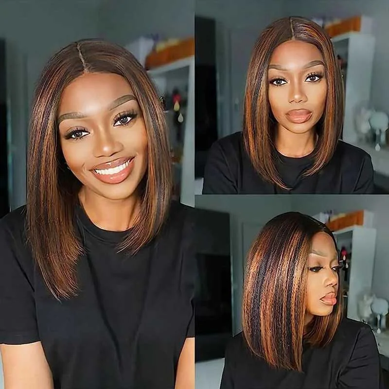 Alibonnie 1B/30 Piano Color Highlight Bob Wig 4x4/13x4 Lace Straight Bob Wigs Daily Party Use