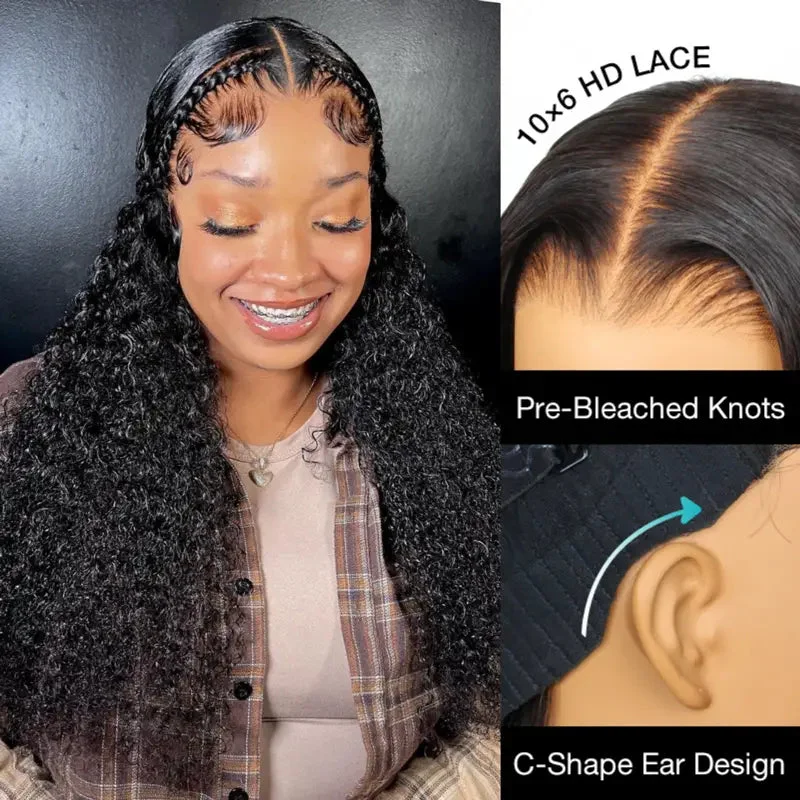 Ashimary Deep Wave Parting Max 10x6 Transparent Lace Frontal Wear and Go Wig Glueless Human Hair Wig