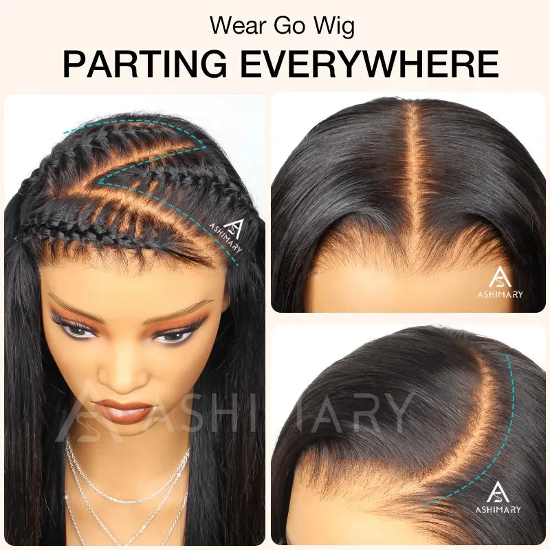 Ashimary Deep Wave Parting Max 10x6 Transparent Lace Frontal Wear and Go Wig Glueless Human Hair Wig