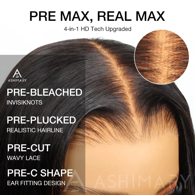 Ashimary Deep Wave Parting Max 10x6 Transparent Lace Frontal Wear and Go Wig Glueless Human Hair Wig