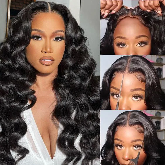 Glueless 3D Body Wave Hair HD Lace Front Wig Dome Breathable Cap Wigs