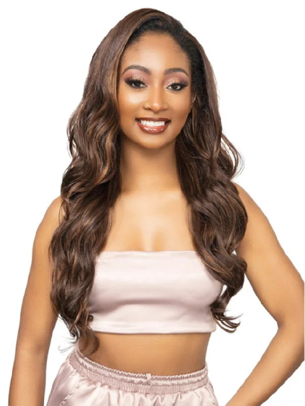 Janet Collection Remy Illusion 100% Human Hair Mix Easy N Swift Half Wig - YUMA