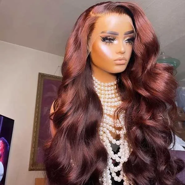 Benjamin & Akinyi Caroline A. HYPNOTICLAADYY Recommend Junoda Auburn Color Body Wave Lace Front Wig Red Brown Medium Length Hairstyles Trends