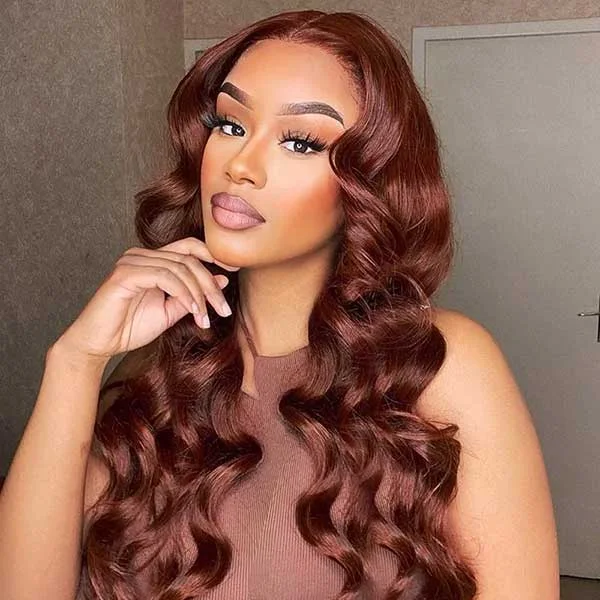 Benjamin & Akinyi Caroline A. HYPNOTICLAADYY Recommend Junoda Auburn Color Body Wave Lace Front Wig Red Brown Medium Length Hairstyles Trends