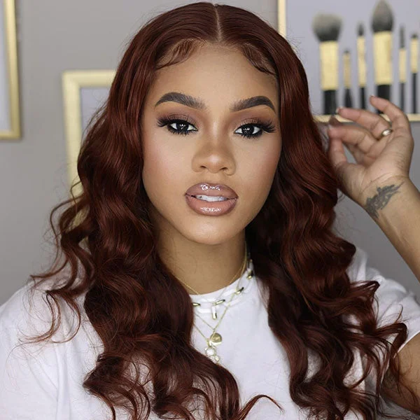 Benjamin & Akinyi Caroline A. HYPNOTICLAADYY Recommend Junoda Auburn Color Body Wave Lace Front Wig Red Brown Medium Length Hairstyles Trends