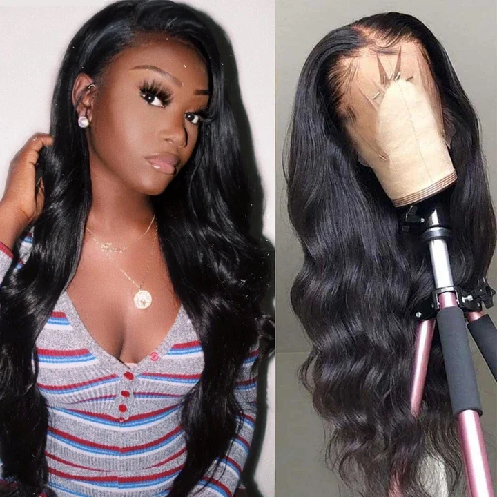 Body Wave Lace Frontal / Lace Closure 150% Density luxury Human Hair Wig With Baby Hair