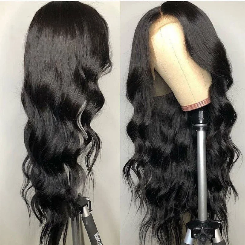 Body Wave Lace Frontal / Lace Closure 150% Density luxury Human Hair Wig With Baby Hair