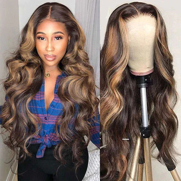 Lumiere P4/30 Highlight Wig 13x4 HD Lace Front Wig Ombre Colored Body Wave Human Hair Wigs for Women