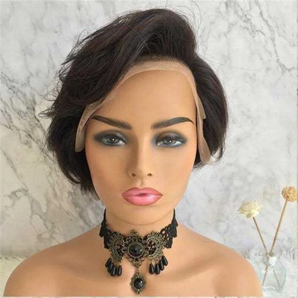 Pixie Cut Lace Frontal Wig Natural Black/ #613 Blonde