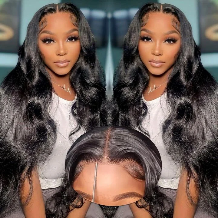 Easy-Wear Body Wave Glueless 13x4 Lace Wig Breathable Cap & Bleached Knots Human Hair