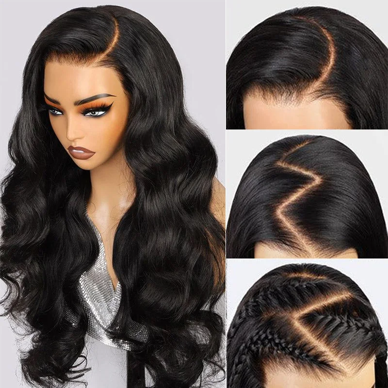 Easy-Wear Body Wave Glueless 13x4 Lace Wig Breathable Cap & Bleached Knots Human Hair