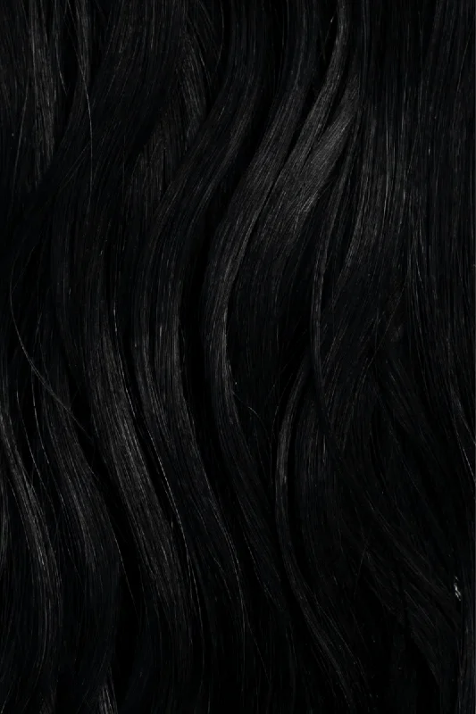 Waved Machine Sewn Weft #1 (Black Noir)