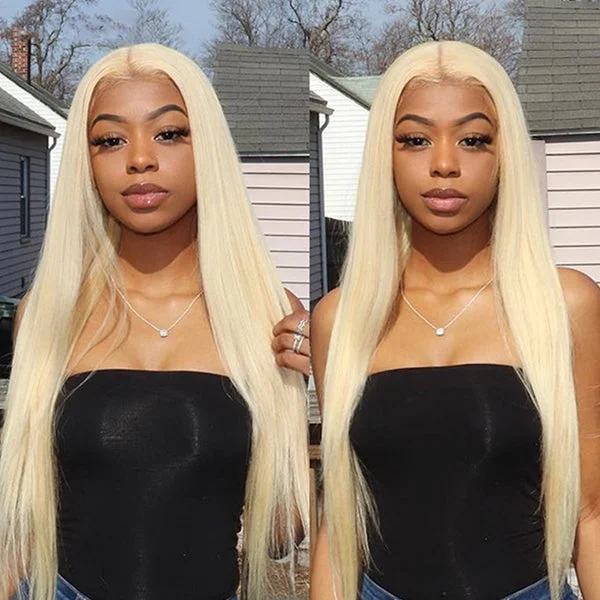 Lolly 30 Inch Bone Straight 613 Blonde Wigs 13x6 Glueless HD Lace Frontal Human Hair Wigs for Women