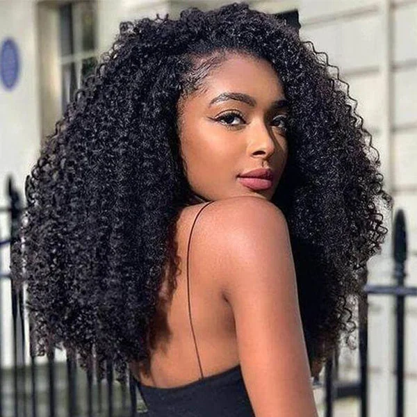 Super Easy Afro Curly Ready To Go Glueless HD 4X6 Pre-cut Lace Closure 3D Dome Cap 100% Human Hair Wig