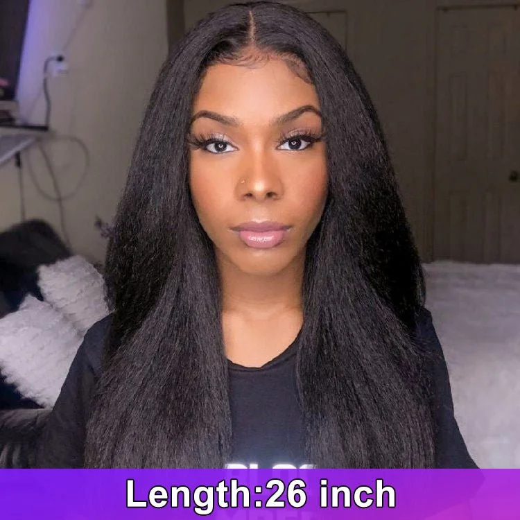 Alibonnie 6x4 Transparent Lace Glueless Kinky Straight Wigs Wear Go Pre-Cut Lace Wigs