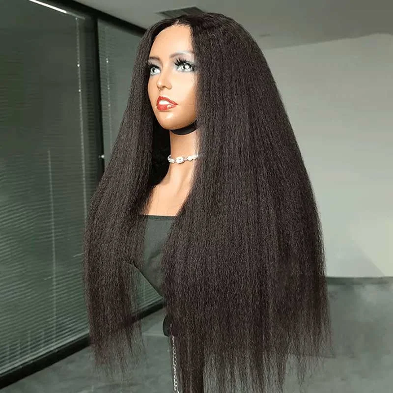 Alibonnie 6x4 Transparent Lace Glueless Kinky Straight Wigs Wear Go Pre-Cut Lace Wigs