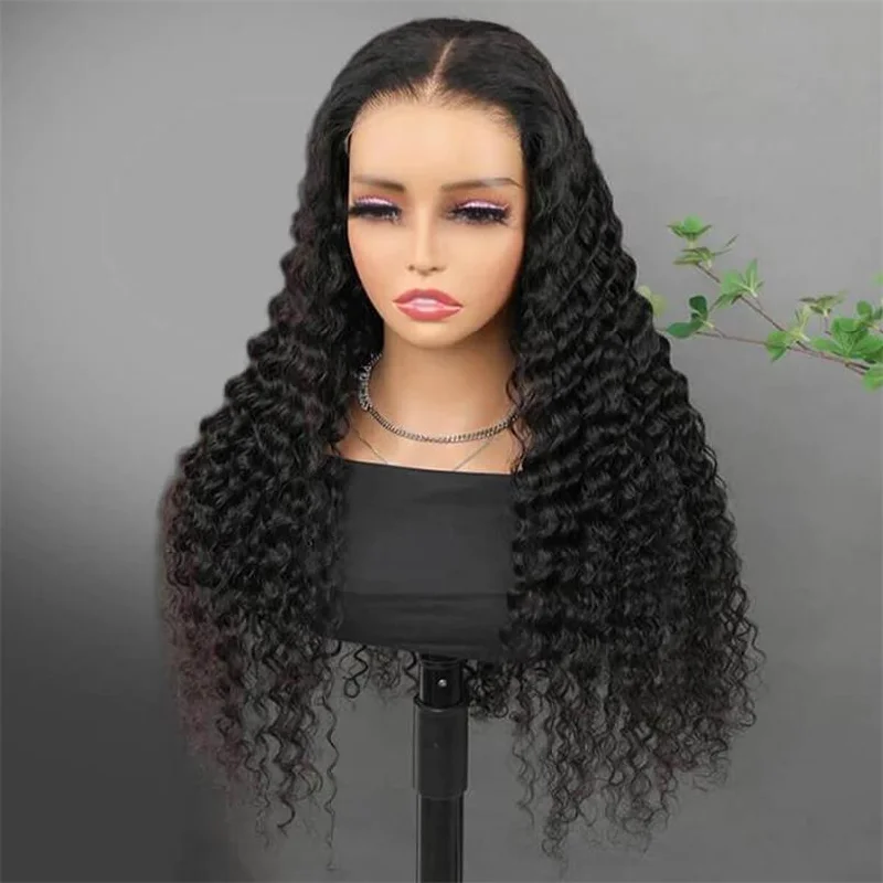 Alibonnie Glueless Wear And Go 6x4 Deep Wave Lace Closure Wigs With Pre Cut Lace Hairline 180% Density