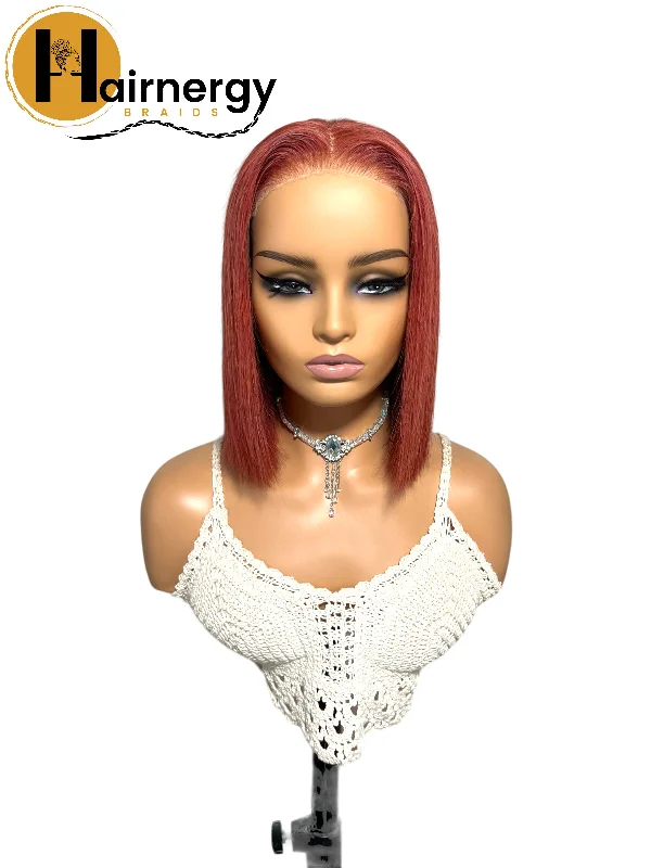 Ginger Wear & Go Glueless Straight Bob Wigs 180% Density 4×6 HD Lace Closure Wig Human Hair