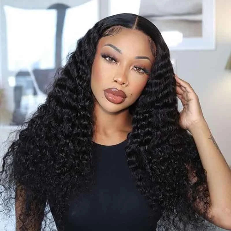 Beginners Must|Alibonnie Hair Glueless Lace Wigs With Elastic Band Deep Wave Human Hair Wig For Beginners