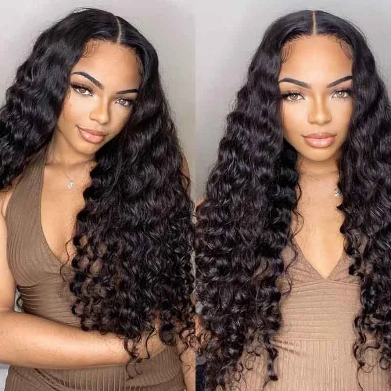 Beginners Must|Alibonnie Hair Glueless Lace Wigs With Elastic Band Deep Wave Human Hair Wig For Beginners