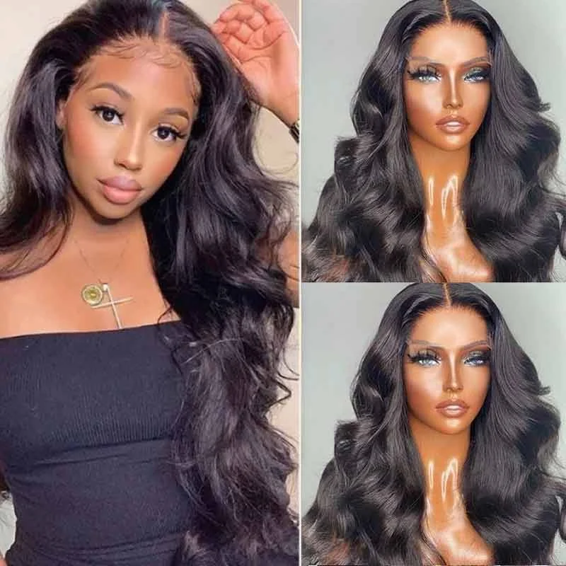 SKIN MELT Real Scalp Glueless Transparent HD Lace Closure Wigs 5x5 Brazilian Body Wave Human Hair Wigs