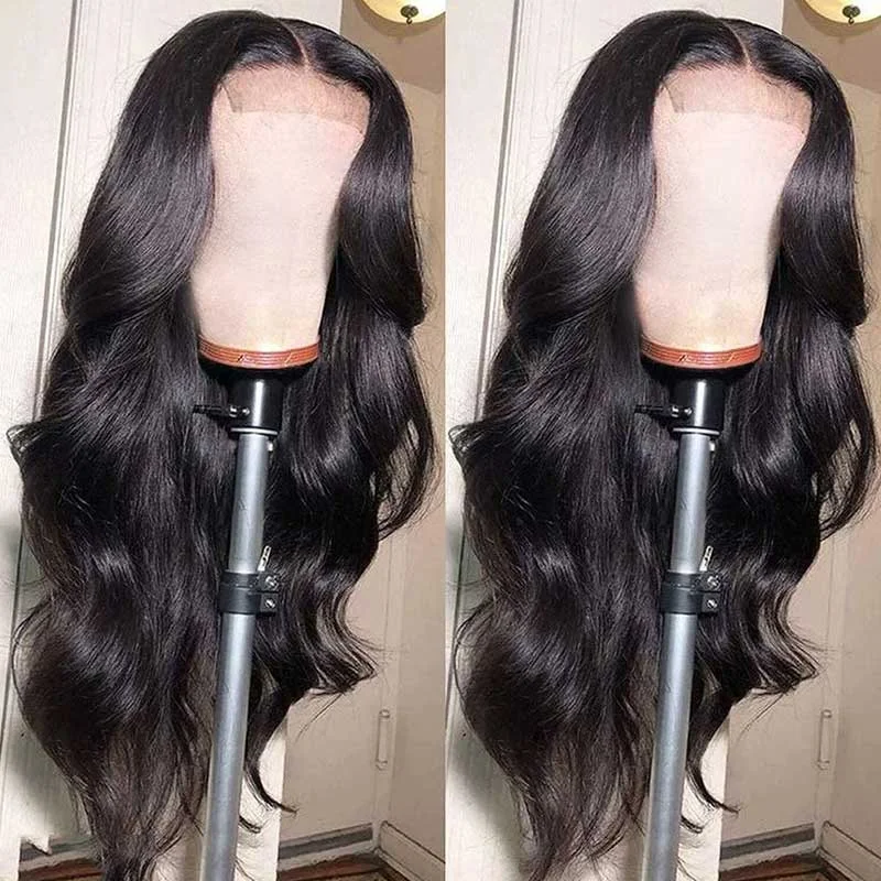 SKIN MELT Real Scalp Glueless Transparent HD Lace Closure Wigs 5x5 Brazilian Body Wave Human Hair Wigs