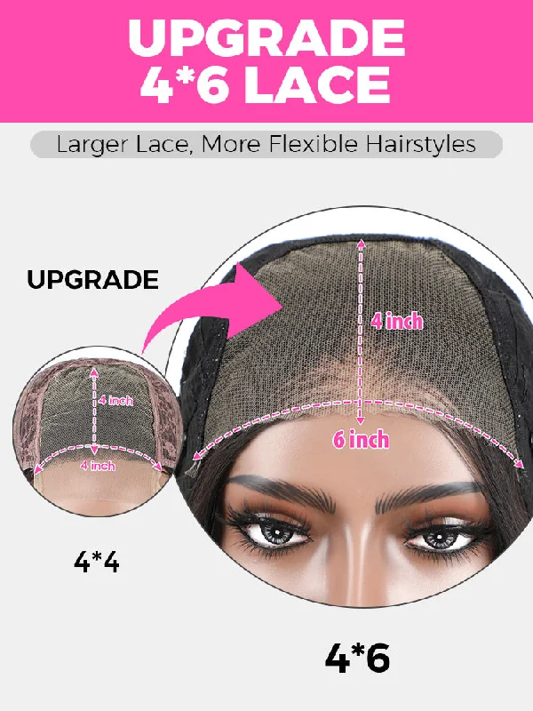 CurlyMe 6x4 HD Lace Glueless Straight Wig Wear Go Pre Cut Lace Closure Wig