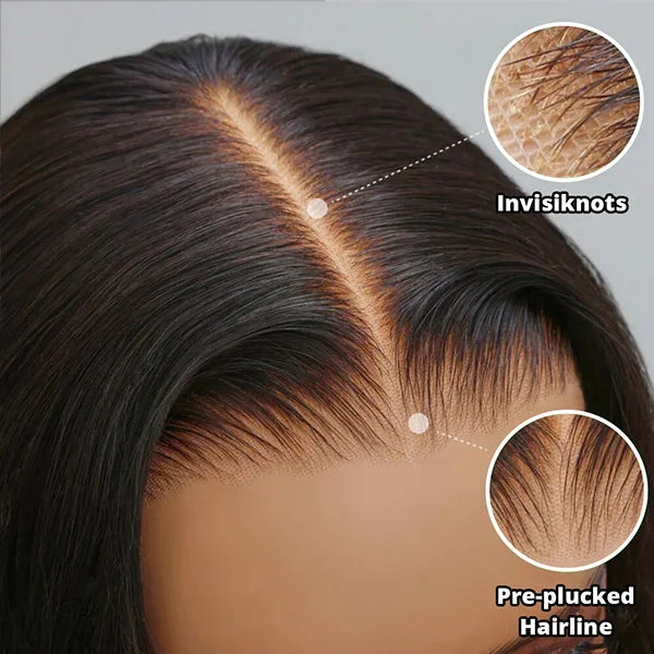 Lolly 13x4 Undetectable Invisible HD Wear and Go Glueless Human Hair Wigs Pre Plucked Pre Cut Tiny Knots Straight  Lace Front Wigs