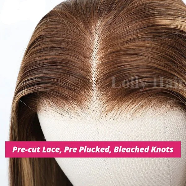 Lolly Highlight Wig 5x5 Wear Go Wigs #P4/27 Pre Plucked Bleached Knots Glueless 13x4 HD Lace Front Human Hair Wigs