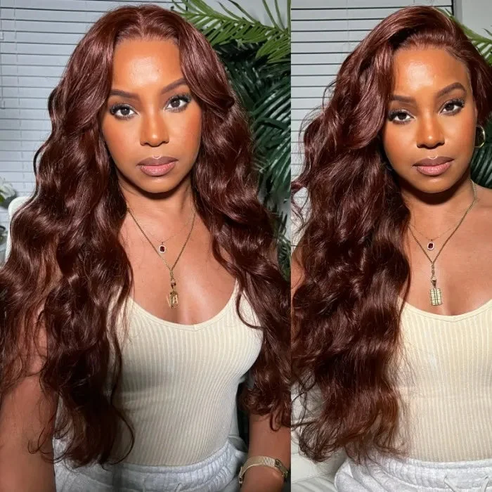 [Flash Sale] 5x5 Glueless Lace #33 Red Brown Reddish Auburn Color Body Wave Human Hair