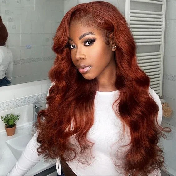 [Flash Sale] 5x5 Glueless Lace #33 Red Brown Reddish Auburn Color Body Wave Human Hair