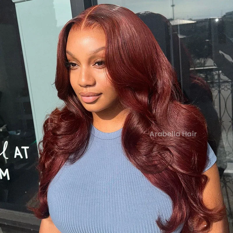 [Flash Sale] 5x5 Glueless Lace #33 Red Brown Reddish Auburn Color Body Wave Human Hair