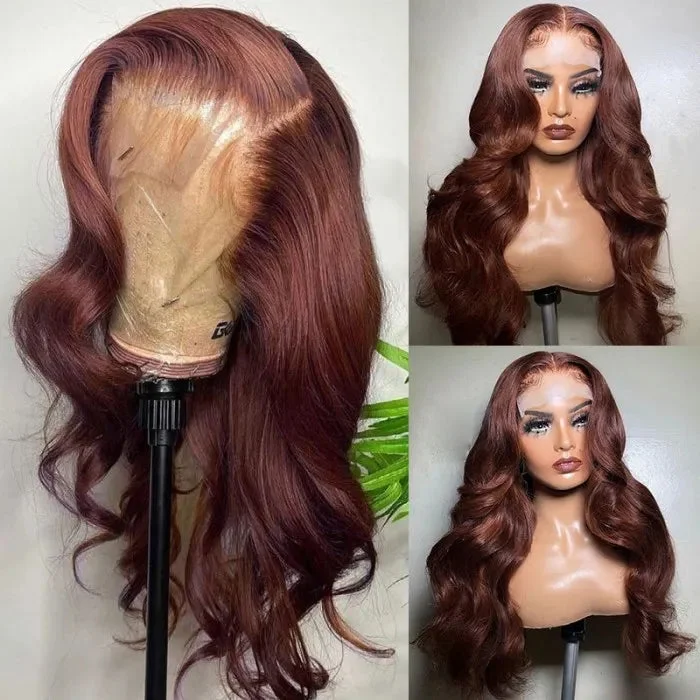 [Flash Sale] 5x5 Glueless Lace #33 Red Brown Reddish Auburn Color Body Wave Human Hair