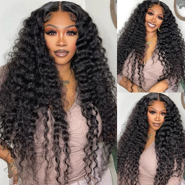 Ship in 24 Hours - Lolly 13x4 Ready to Wear Glueless Lace Front Wigs Water Wave Pre Plucked Pre Bleached Pre Cut Lace Front Human Hair Wigs Flash Sale