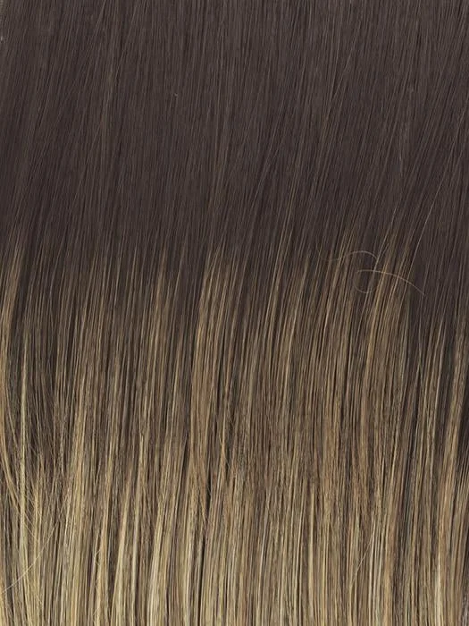 RL12/22SS | Shaded Cappucino | Light Golden Brown with Cool Blonde highlights  all over & Dark Brown roots