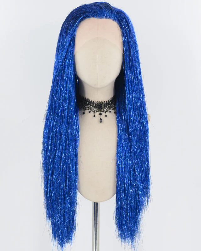 Blue Tinsel Synthetic Lace Front Wig WW727