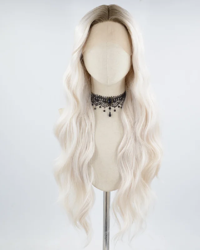 Ombre White Blonde Long Synthetic Lace Front Wig WT259