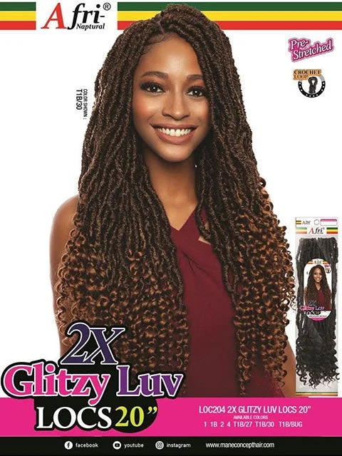 Mane Concept Afri Naptural Dreads 2X GLITZY LUV LOCS Braid 20 LOC204