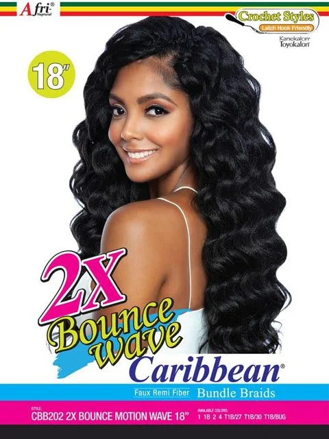 Mane Concept Afri Naptural Faux Remi 2X BOUNCE MOTION WAVE Crochet Braid 18 CBB202